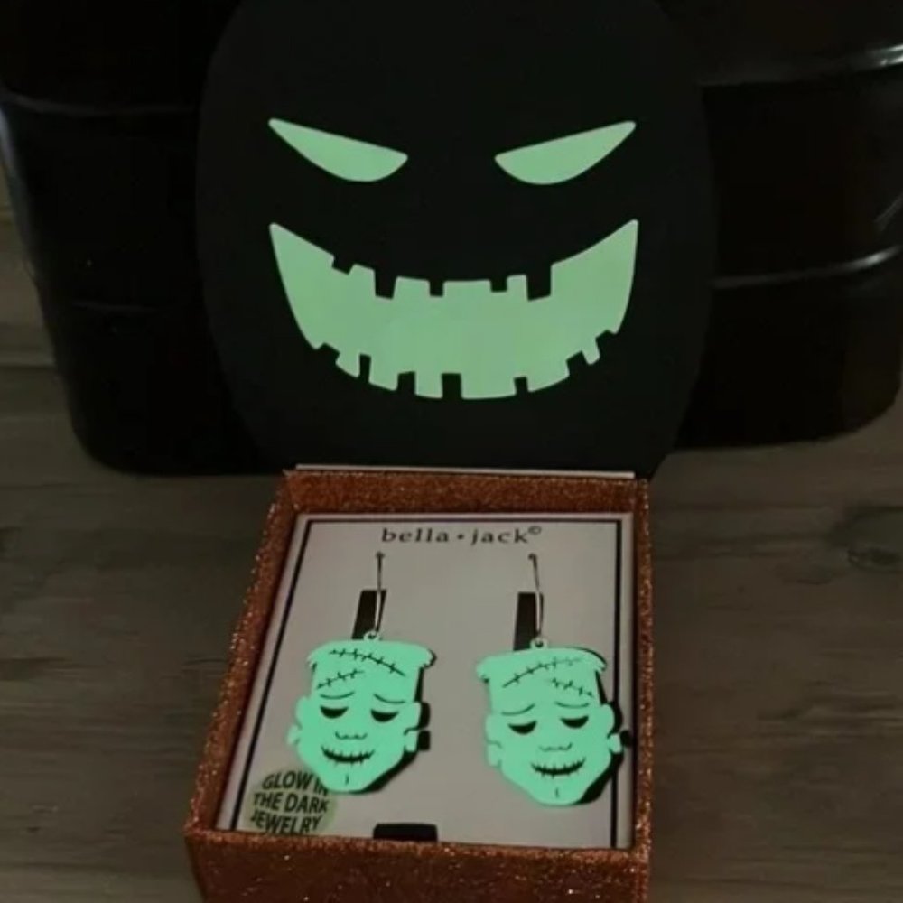 BELLA JACK FRANKENSTEIN GLOW IN THE DARK HALLOWEEN EARRINGS NEW MONSTER …